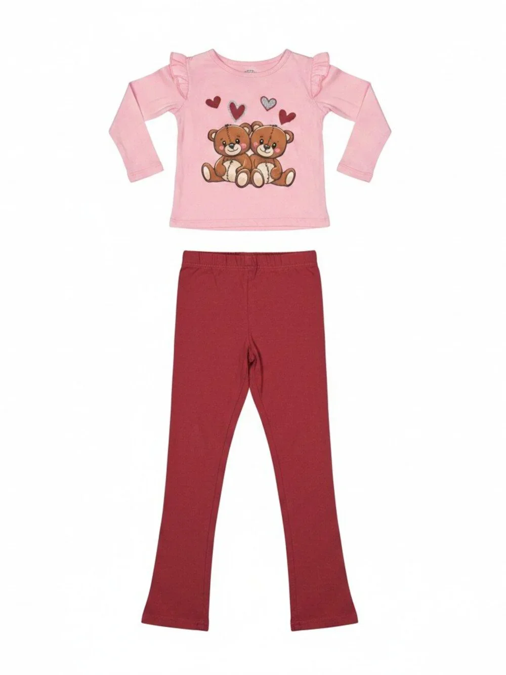 Pink Velvet Girls Teddy Bear 2PC Pant Set Size 4T